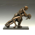 Rank good quality dancing art casting bronze naked women dancing figurines